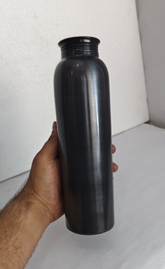 Premium Black <b>Copper</b> Water <b>Bottle</b> Reusable Metal <b>Drinking</b> <b>Bottle</b> for Ayurveda Health Fitness and Travel - Product Image 2