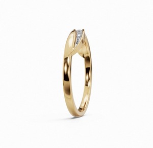 Bague de fiançailles élégante en diamant ondulé 0,180 carat, diamant rond FG VS, bande incurvée élégante pour bijoux de mariée et de mode - Product Image 1