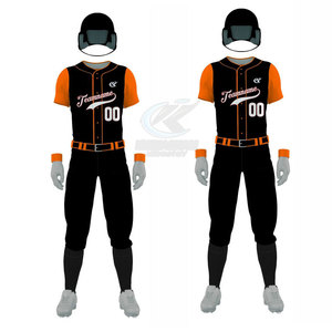 Uniforme de baseball classique à boutons pour hommes - Vêtements de sport en polyester respirant et durable entièrement personnalisables pour adultes - Product Image 2