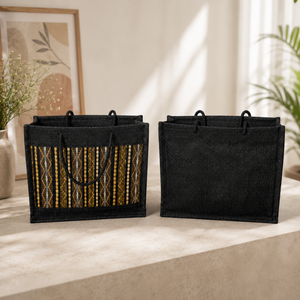 Sac de courses en jute laminé pliable et écologique avec poignée, réutilisable et imperméable | Fournisseur en gros de produits alimentaires de qualité supérieure avec logo personnalisé - Product Image 5