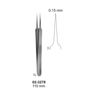 Pinzas de Joyero de Alta Precisión, Punta Ultrafina de 0.15 mm, Pinzas de Acero Inoxidable de 110 mm para Reparación de Relojes y Fabricación de Joyas - Product Image 2