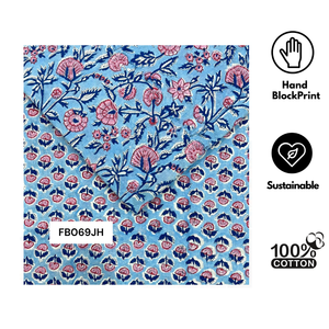 Textil Premium de Algodón 100% Puro Tejido a Mano con Estampado Floral de Jaipur, Lavable, para Camas, Mesas y Tapicería, Sostenible, Duradero y Suave - Product Image 3