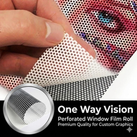 Vinilo Perforado Imprimible de Visión Unidireccional, Película Autoadhesiva de PVC para Ventanas, para Publicidad, Visión Unidireccional