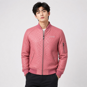 Premium Men's <b>Biker</b> PU Leather <b>Jacket</b> Custom Logo Fashion Outerwear Supplier Quilted Manufacturer Men's Stand Collar - Product Image 3