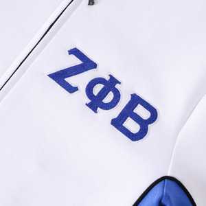 Zeta White Air Tech Fleece Warm <b>Up</b> <b>Jacket</b> Women Athletic <b>Zip</b> <b>Up</b> <b>Jacket</b> Greek Sorority Streetwear Lightweight Sport Coat - Product Image 4