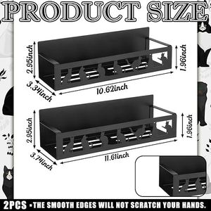 Set di 2 Portaspezie Magnetici a Forma di Gatto Nero, Cestello Magnetico in Metallo per Frigorifero, Organizzatori per Condimenti per Uso Domestico - Product Image 3