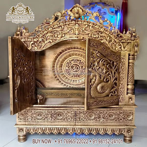 Gran fabricante de templos de madera de teca en La India Comprar diseñador de madera tallada Pooja Mandir Templo de madera de teca de calidad premium EE. UU. - Product Image 5