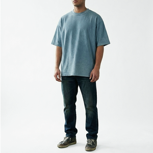 Camiseta de algodón de alta calidad, estilo nuevo, teñida lisa, con lavado ácido, de gran venta, a precio económico, fabricada en Pakistán. - Product Image 4