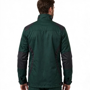 Veste de travail sportive personnalisée pour homme, color-block, fermeture éclair, col à capuche, coupe-vent, polyester et coton, hiver - Product Image 2