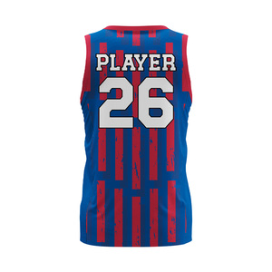 Custom Printed Front Logo Plus Size V Neck <b>Pullover</b> Spandex/Polyester Moisture Wicking Breathable Quick Dry Sleeveless Jerseys - Product Image 5