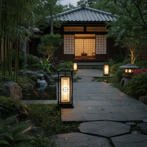 Lámpara de Jardín Decorativa de Estilo Japonés Moderno, Forma de Hongo, Luz Cálida Amarilla 3500K, Resistente al Agua IP65 - Product Image 5