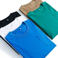 T-shirt Homme Coupe Classique Personnalisé en Coton Côtelé 100% de Haute Qualité, Écologique, Séchage Rapide, Anti-Plis, Respirant, avec Poche, 150 GSM