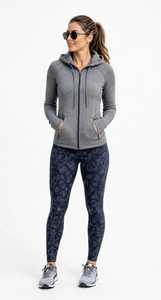 Sweat à capuche zippé pour femme, coupe classique, uni, respirant, décontracté, à manches longues, en molleton de coton écologique, avec logo sur le devant - Product Image 3
