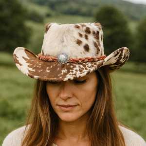 Chapeau haut de forme en cuir de vachette fait main de qualité supérieure, style steampunk, accessoire de cosplay western rustique - Product Image 3