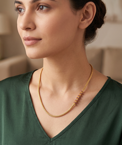 Divyoro Gold Plated <b>Copper</b> Alloy Necklace Amethyst Channel Setting Spiral Design Ethnic Elegant Daily Wear Adult Party Jewelry - Product Image 3