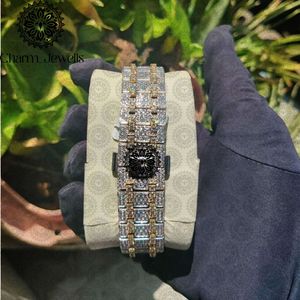 Charm Luxury Men's <b>Watch</b> 40mm <b>Case</b> Analog Mechanical Movement Diamond Encrusted Stainless Steel Band Luminous Glass Dial Auto - Product Image 4