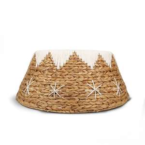 กระโปรงต้นคริสต์มาสวินเทจจากผักตบชวา งานถักทอธรรมชาติ เป็นมิตรกับสิ่งแวดล้อม พร้อมงานถักมาคราเม่ ขายดีที่สุด - Product Image 1