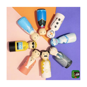 Ensemble de poupées en bois à peindre, personnages de Frozen, jouet de dessin animé, vente en gros de poupées en bois inachevées à peindre pour l'art des enfants - Product Image 1