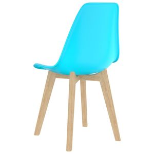 Set di 2 Sedie da Pranzo in Polipropilene Blu con Legno di Faggio, Sedute Comode e Eleganti di Medie Dimensioni - Product Image 5