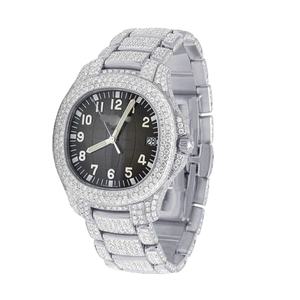 Montre de luxe Moissanite pour hommes apparence de diamants glacés étanche en acier inoxydable parfait pour la fête - Product Image 1