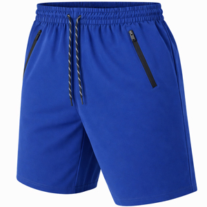 Pantalones Cortos para Hombre, Color Gris Claro, Estilo Bermuda, Secado Rápido, Cintura con Cordón, Casuales, Tejido de Poliéster, Bolsillos con Cremallera, ODM - Product Image 4
