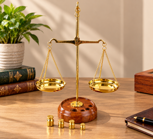 Balance de pesée vintage traditionnelle de style orfèvre, pièce maîtresse Tarazu, de style antique, avec plateaux suspendus, décorative - Product Image 3