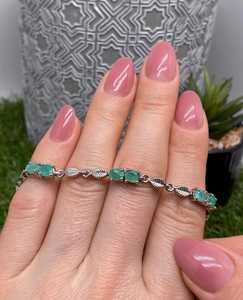 Natural Emerald Gemstone Luxury <b>Bracelet</b> 925 Sterling <b>Silver</b> Handmade Simple Classic Design IGI Certified Women Gift Wholesale - Product Image 3