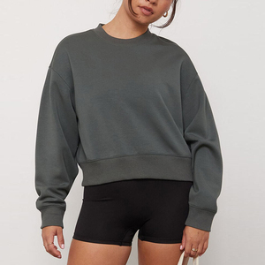 Sweat-shirts surdimensionnés personnalisés en coton molletonné de haute qualité pour femmes, couleur personnalisable - Product Image 1