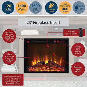 Consola de TV de Madera Estilo Rústico para el Hogar con Chimenea Eléctrica - Product Image 4