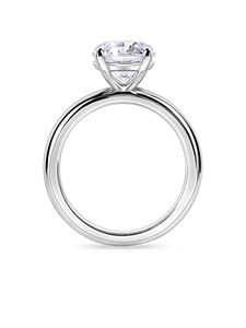 แหวนหมั้นเพชรทรงกลมเม็ดเดี่ยวขนาด 1 กะรัตขึ้นไป ผลิตด้วยเพชรที่เพาะเลี้ยงในห้องปฏิบัติการ พร้อมขอบแหวนแบบคมกริบ |   ทองคำขาว 18K สีเหลือง ขาว และสีโรสโกลด์ พร้อมแพลตตินัม - Product Image 2