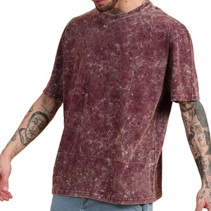 Custom Logo Men Acid Wash T Shirt Oversized Vintage Streetwear Cotton Tee Top Trending 2026 Wholesale Supply - Product Image 1