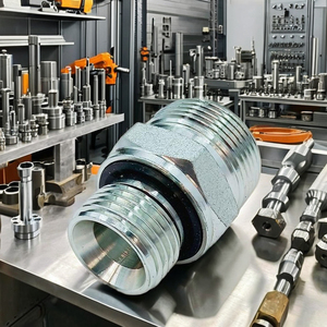 Adaptadores de Unión Macho-Macho NPT/BSPT de Acero al Carbono Forjado C-way, Galvanizados en Zinc, para Sistemas Hidráulicos de Baja Presión - Product Image 1