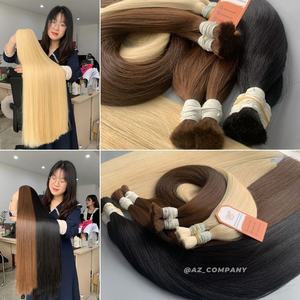 Extensions de cheveux en vrac doublement étirés, couleur personnalisée, cuticules alignées, 100 % cheveux humains vietnamiens, lisses et soyeux, résistants à la chute - Product Image 5