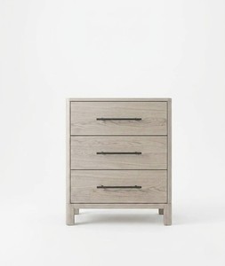 Minimalist 3-Drawer <b>Solid</b> Oak Eco-Friendly Contemporary Nightstand with Storage for Bedroom Furniture - Product Image 2