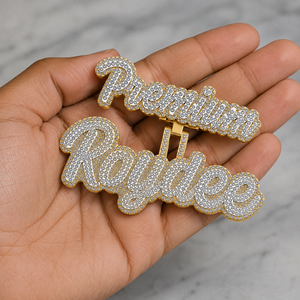 Trendy Hip Hop Custom Gold Plated 925 <b>Silver</b> iced Cursive Letter <b>Initial</b> Moissanite Diamond Pendants Charms <b>Necklace</b>-Party Gift - Product Image 4