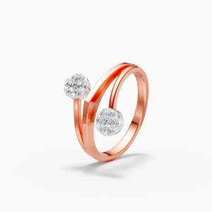 แหวนเพชรเลี้ยงในห้องปฏิบัติการแบบล่าสุด ดีไซน์คลัสเตอร์ ประดับเพชร 0.25 กะรัต ด้วยวิธีการฝังแบบบายเซ็ตติ้ง ทำจากทอง 9K สีเหลือง ขาว และโรสโกลด์ - Product Image 1