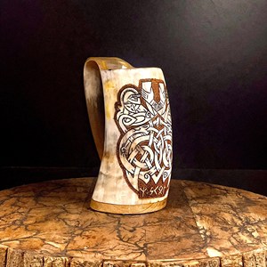 New Eco-Friendly Luxury Buffalo Horn Mug Tankard Short Glass Set with Stand Handmade Modern Wine <b>Beer</b> Drinking Mug - Product Image 2