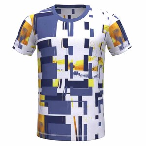 Camiseta de Manga Corta para Hombre con Estampado Geométrico, Cuello Redondo, Secado Rápido, Uso Casual, Corte Regular, 100% Poliéster, Impresión por Sublimación - Product Image 5