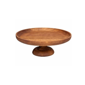 Handcrafted Scalloped Wood <b>Cake</b> Stand Vintage Beaded Pedestal Eco-Friendly Mango Wood Server for <b>Wedding</b> Parties Home Use - Product Image 4