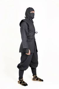 Tenue de performance unisexe légère pour adulte, uniforme de ninja noir, costume d'arts martiaux, logo personnalisé, broderie 3D en polyester/coton - Product Image 3
