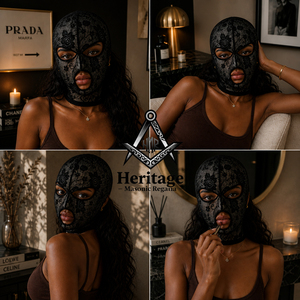 Máscara Facial de Encaje Floral Negro HMR, Transpirable, para Bondage y Artículos Fetiche - Product Image 2