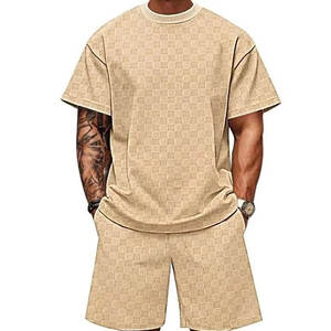 Ensemble de shorts pour hommes grande taille 5XL personnalisé, été, séchage rapide, hauts à manches courtes et shorts imprimés, t-shirt léger et respirant - Product Image 1