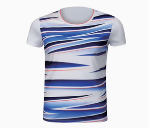 Ensemble de vêtements de sport d'été pour hommes, comprenant un t-shirt de tennis rayé sublimé et un short à taille élastique, respirant et anti-transpiration - Product Image 2