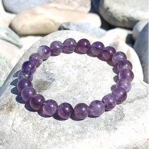 Chakralume Natural Amethyst Ball-Shaped <b>Beaded</b> <b>Bracelet</b> for Healing Reiki Energy Jewelry Unisex Gift 8mm Wholesale - Product Image 5