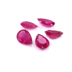 Rubíes naturales de Bangkok calibrados en forma de pera de 9x12 mm, piedra preciosa de rubí facetada natural suelta para la fabricación de joyas, lista para usar. - Product Image 1