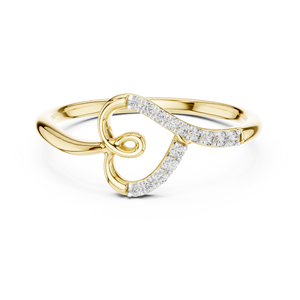 Anillo de Diamantes Cultivados en Laboratorio para Mujer AURELIA LOVE, Oro Amarillo de 18 Quilates con Baño de Rodio, Corte Brillante, Regalo para Compromiso, Fiesta o San Valentín - Product Image 1