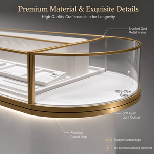 LUX Direct Factory Supply Custom Stainless Steel Jewelry <b>Showcase</b> with LED Glass Display - Product Image 5