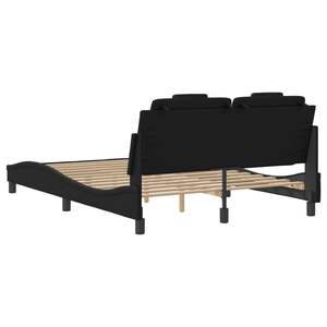 Cadre de lit rembourré en similicuir noir sans matelas, taille 53,9''x74,8'' - Product Image 6