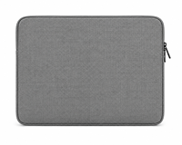 Housse pour ordinateur portable Think Positive en jute gris avec fermeture éclair, protection pour ordinateurs portables, style simple