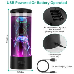 Lampada Notturna USB a Forma di Medusa, Luce d'Atmosfera Multicolore per Acquario, Design Innovativo e Creativo per Decorazione Casa e Ufficio - Product Image 5
